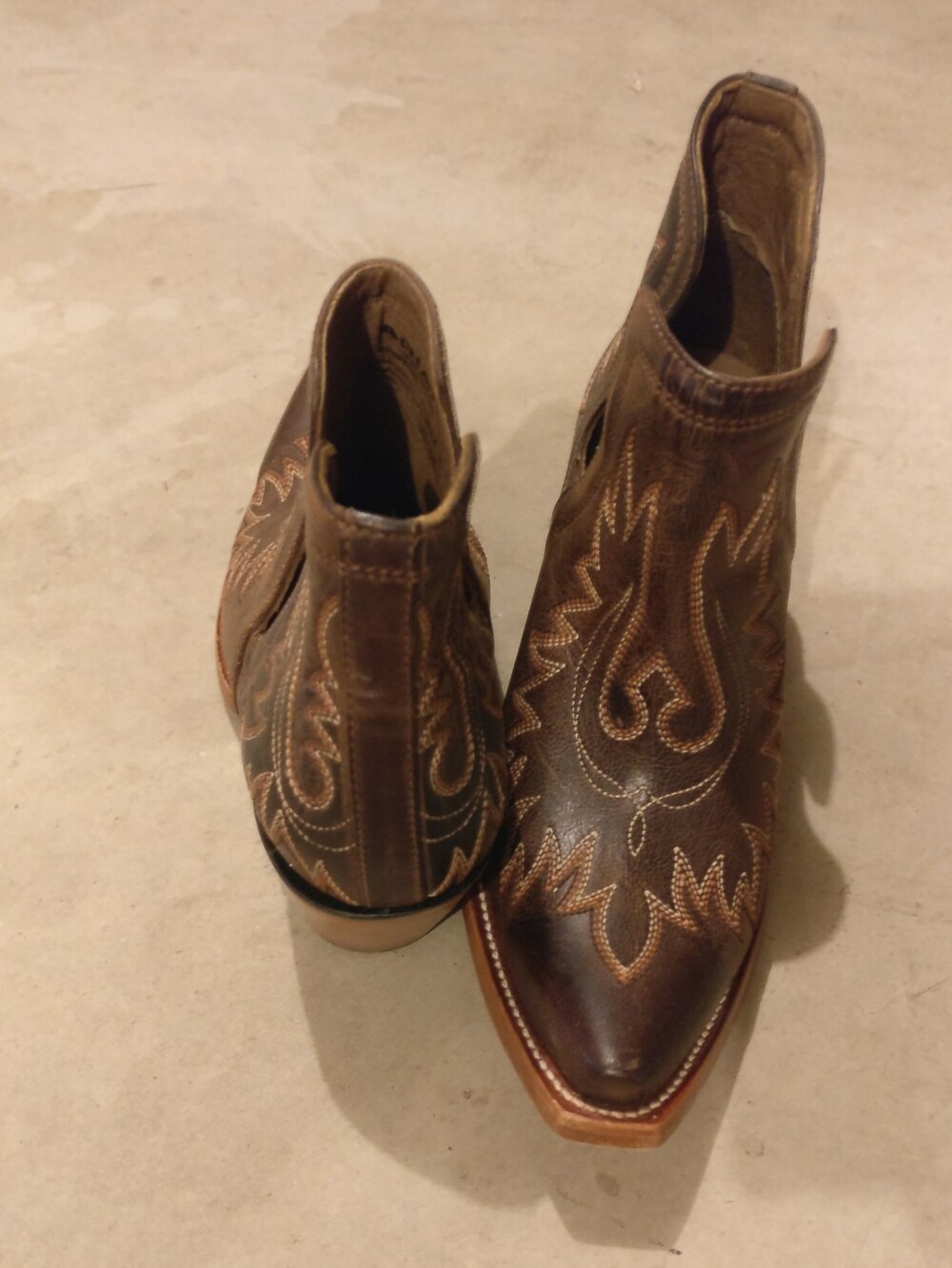 Ariat Brown Leather Western Ankle Boots